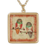 Rose Owls Necklace