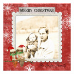 Rose Owls Red Christmas Photo Card