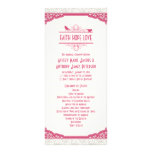Rose Pink Ivory Lace Birds Wedding Program Full Color Rack Card