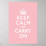 Rose Pink Keep Calm and Carry On Print