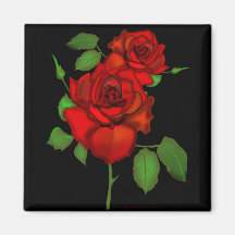 Rose Red Illustration Fridge Magnets