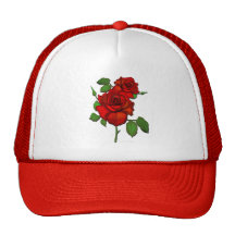 Rose Red Illustration Hat