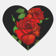 Rose Red Illustration Heart Stickers