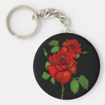 Rose Red Illustration Keychain