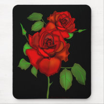 Rose Red Illustration Mousemats