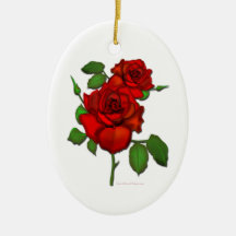 Rose Red Illustration Ornament