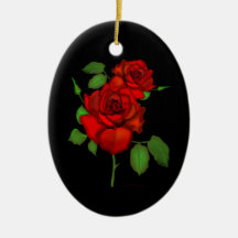 Rose Red Illustration Ornament 2