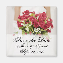 Rose Save the Date Fridge Magnet