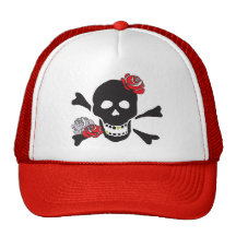 rose skull hat