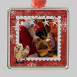Rose Swan Red Snowflake Photo Ornament ornaments