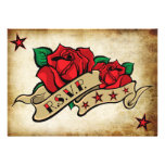 Rose Tattoo Custom RSVP Templates. Personalized Announcements