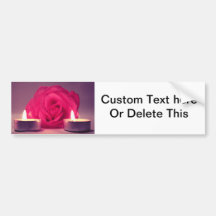 rose two candles dark pink floral image bumper stickers