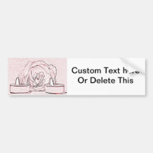 Rose, two tea light candles, done in black n pink bumper sticker