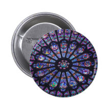 Rose Window Paris Pinback Buttons