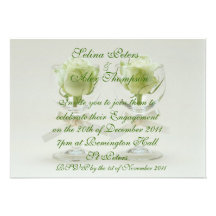 Rose Wine Glasses Engagement Invitation 2