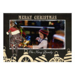 Rose Zebra Black & Ivory Christmas Photo Card
