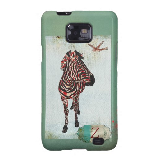 Rose Zebra Monogram Grunge  Case Galaxy S2 Covers