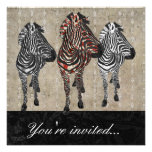 Rose Zebra Shadows Invitation