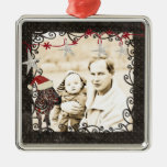 Rose Zebra Starry Night Photo Ornament