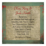 Rose Zebra Turqoise & White Vintage Wedding Invita Invitations