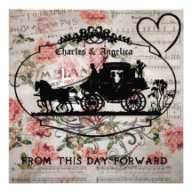 Roses and Song This Day Forward Wedding Invite