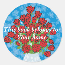 Roses Book label Stickers