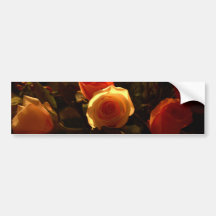 Roses I - Orange, Red and Gold Glory Bumper Sticker