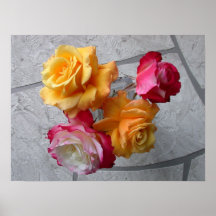 Roses in Vase Poster