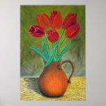 Roses in vase posters