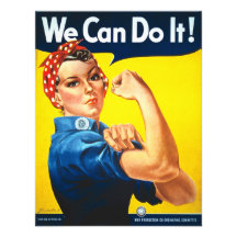 Rosie Riveter Vintage Propaganda Invites