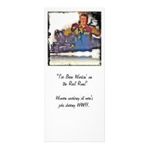 Rosie Riveter Works on the Rail Road WWII Rack Card Design