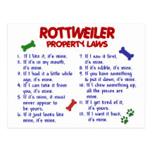 ROTTWEILER Property Laws 2 Postcards