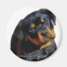 Rottweiler puppy fridge magnet