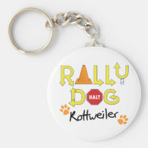Rottweiler Rally Dog Keychain