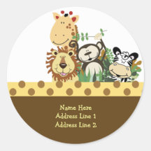 Round Address Labels ZOO CREW STICKERS