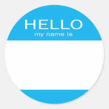 Round Circle Hello My Name Is Sticker