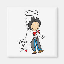 Round Em Up Cowboy Tshirts and Gifts Refrigerator Magnet