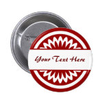 Round Flower - Ruby Red Pinback Buttons