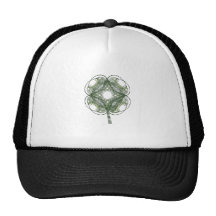 Round Four Leaf Clover Fractal Art Trucker Hats