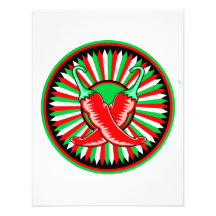 Round pepper seal green red personalized invite
