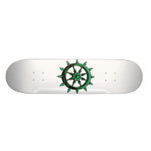 round ships wheel graphic blue green.png skate decks