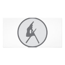 round ski jump icon photo cards