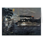Rounding a Bend on the Mississippi Steamboat Card