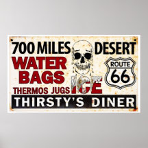 Route 66 - 700 miles desert roadside sign posters