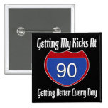 Route 66 90th Birthday Pinback Button