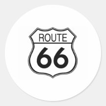 Route 66 Sign Round Stickers
