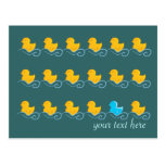 row of cute ducks card postcard
