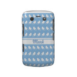 row of white ducks in blue BlackBerry Bold Case casemate cases