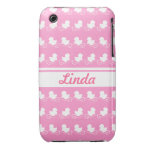 row of white ducks in pink iPhone 3G/3GS iPhone 3 Case-Mate Case