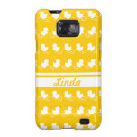 row of white ducks in yellow Samsung Galaxy Case